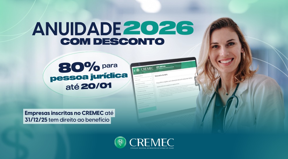 Desconto de 80% na Anuidade 2026 para Pessoa Jurídica.